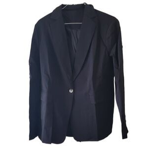 New Black Women's Blazer Button Closure, Pocketed